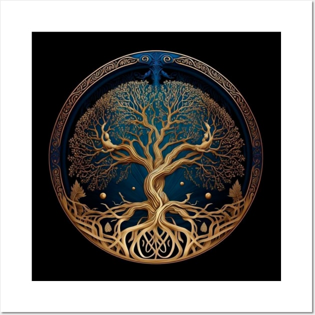 The Celtic Tree of Life (black) Wall Art by Omartista64